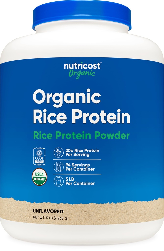 Nutricost Organic Rice Protein Powder (5 LB) - Glutenfrei, GMO-frei (von Brown Rice)