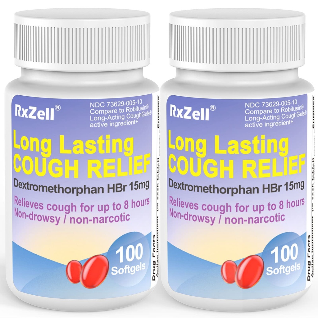 Erwachsene Hustenrelief, Dextromethorphan HBr 15mg (200 Softgels), 8 Stunden lang anhaltend, nicht-trossy, Husten/Bronchial Suppressant