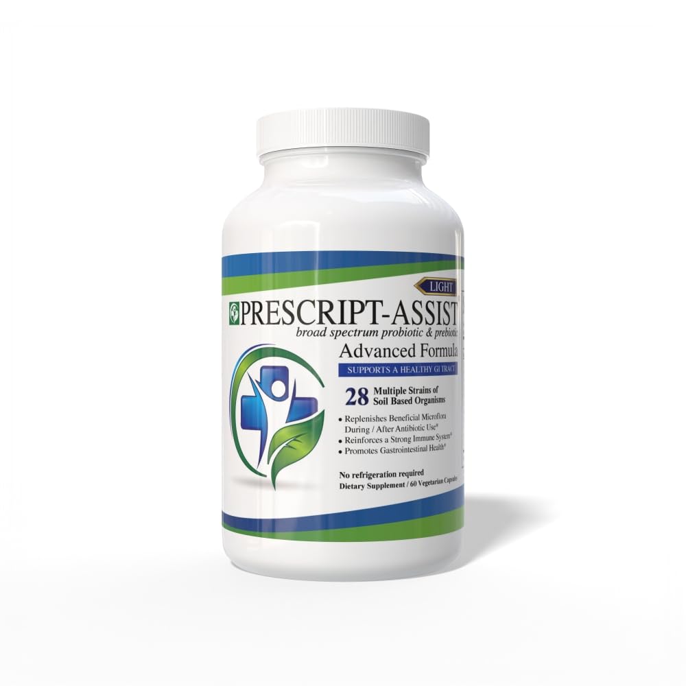 Prescript-Assist Light - 28 Strains Soil Microflora Probiotikum und Prebiotikum für Kinder & Erwachsene mit Advanced Formula - Bodenbasierte Probiotika für Gutgesundheit - Keine Kälte erforderlich, 60 Caps