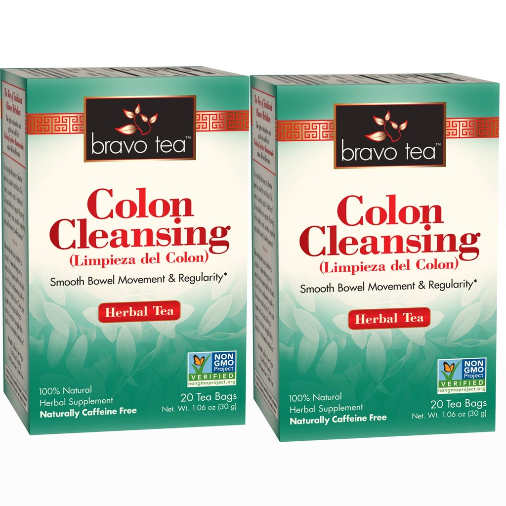 Bravo Tea Colon Cleansing Kräutertee Koffein kostenlos, 20 Teebeutel, 2 Zähler