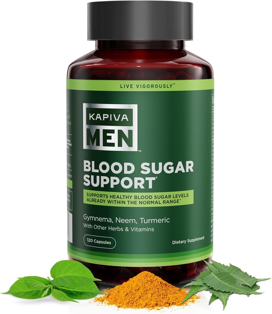 Blutzucker-Supplement mit Gymnema, Neem, Turmeric und andere Kräuter und Vitamine, unterstützt normale Blutspiegel, 60 Tage Versorgung, 120 Kapseln