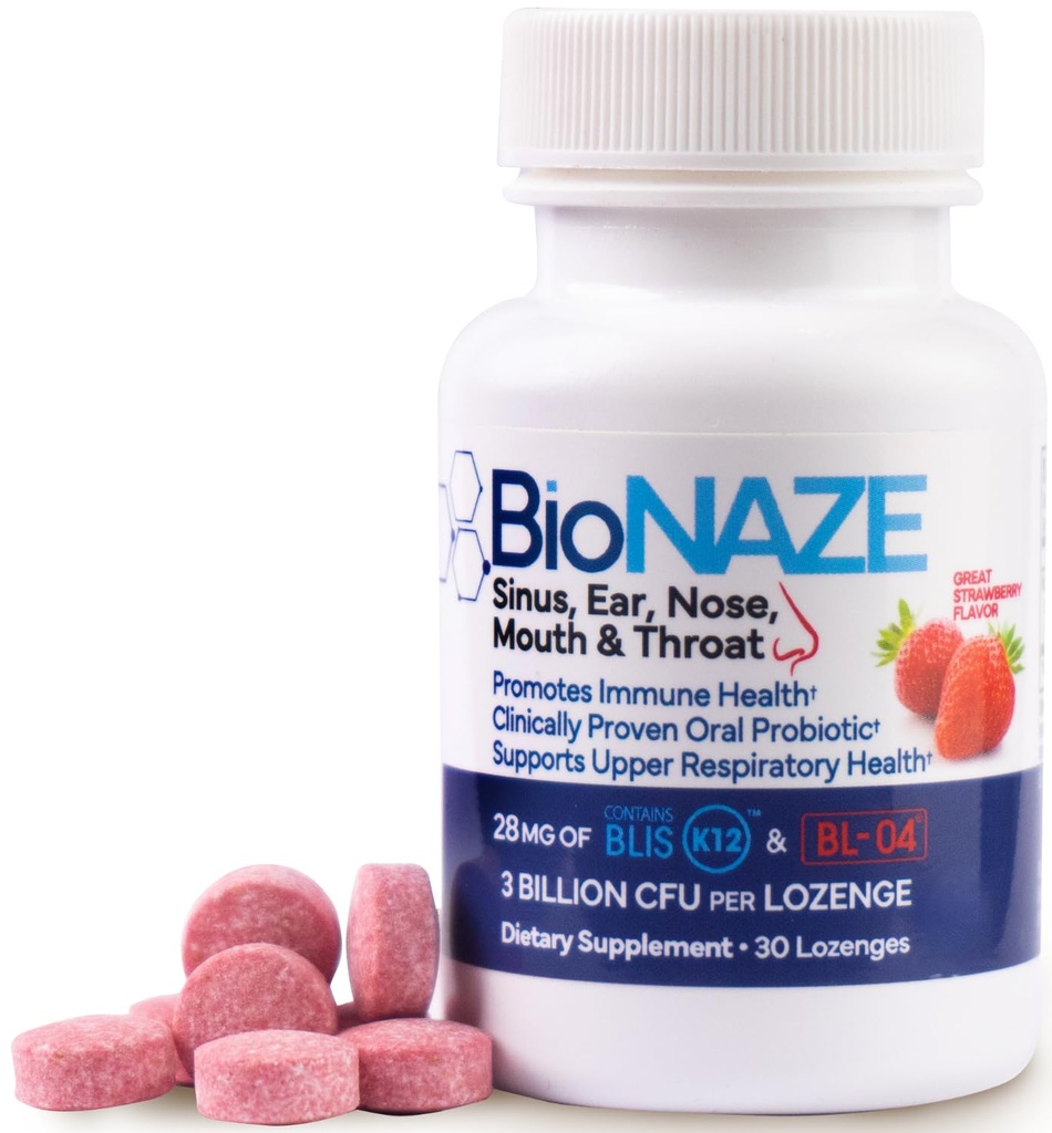 Oral Probiotic BLIS K12 & BL-04 für Sinus, Tonsil Stones, Bad Breath, Post Nasal Drip, Throat, Mund, Teeth & Gut - Verbesserung der Mund- und Atemgesundheit. Klinisch nachgewiesene probiotische Strainen 30 ct