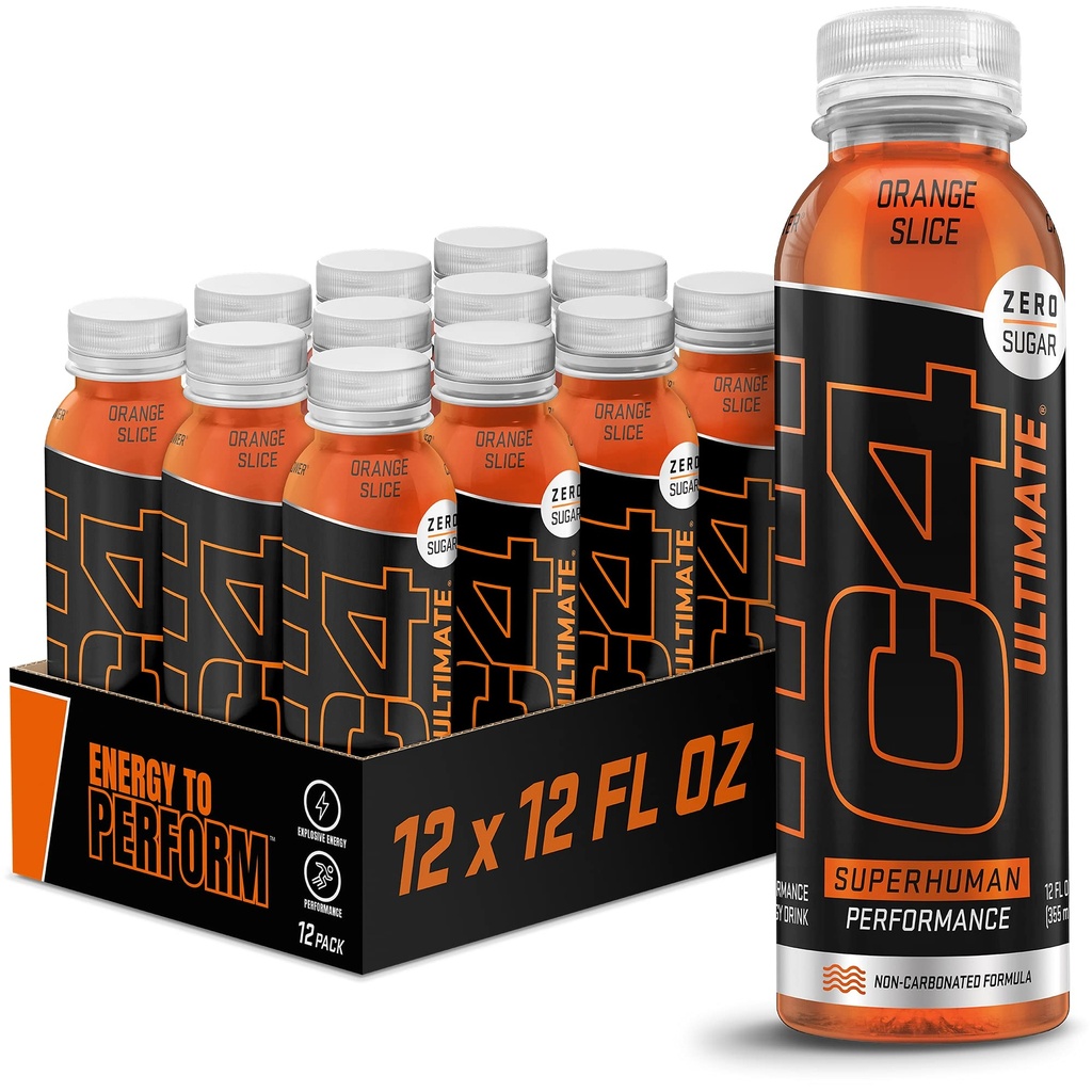Cellucor C4 Ultimate Non-Carbonated Zero Sugar Energy Drink, Pre Workout Drink + Beta Alanine, 12 Fl Oz (Pack von 12)