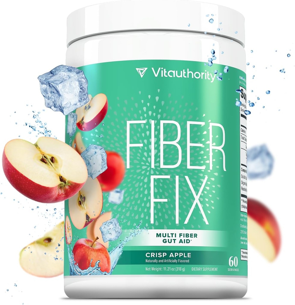Fiber Supplement Colon Cleanse Prebiotic Powder Detox | Colon Cleanse Detox für Frauen | Verdauungs-Gesundheit Regelmäßigkeit Satiety & Bloating Relief für Frauen Gut Cleanser & Powder Apple Flavored 60 Servierungen