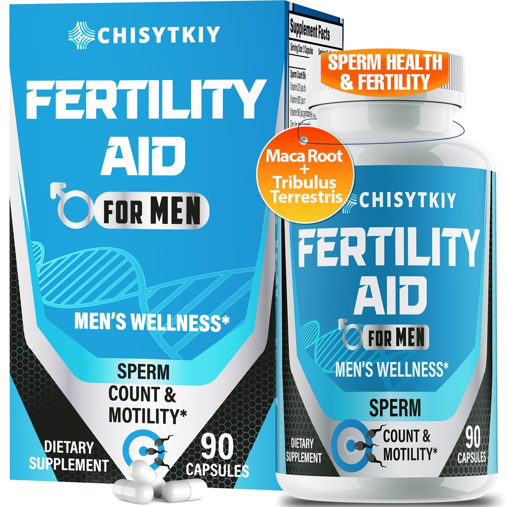 Male Fertility Supplements, Advanced Fertility Supplement für Männer Optimal Sperm Count Motility & T-Level mit Maca Root, Tribulus Terrestris, Zink, CoQ10, Pre Conception für ihn, 90 Caps