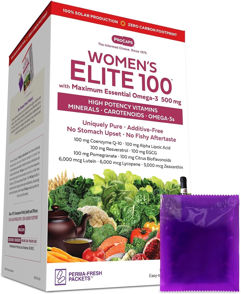 ANDREW LESSMAN Multivitamin - Frauen Elite-100 mit Maximum Essential Omega-3 500 mg 120 Packungen - 40+ Potent Nährstoffe, essentielle Vitamine, Mineralien, Phytonutrients und Carotenoide. Keine Zusatzstoffe