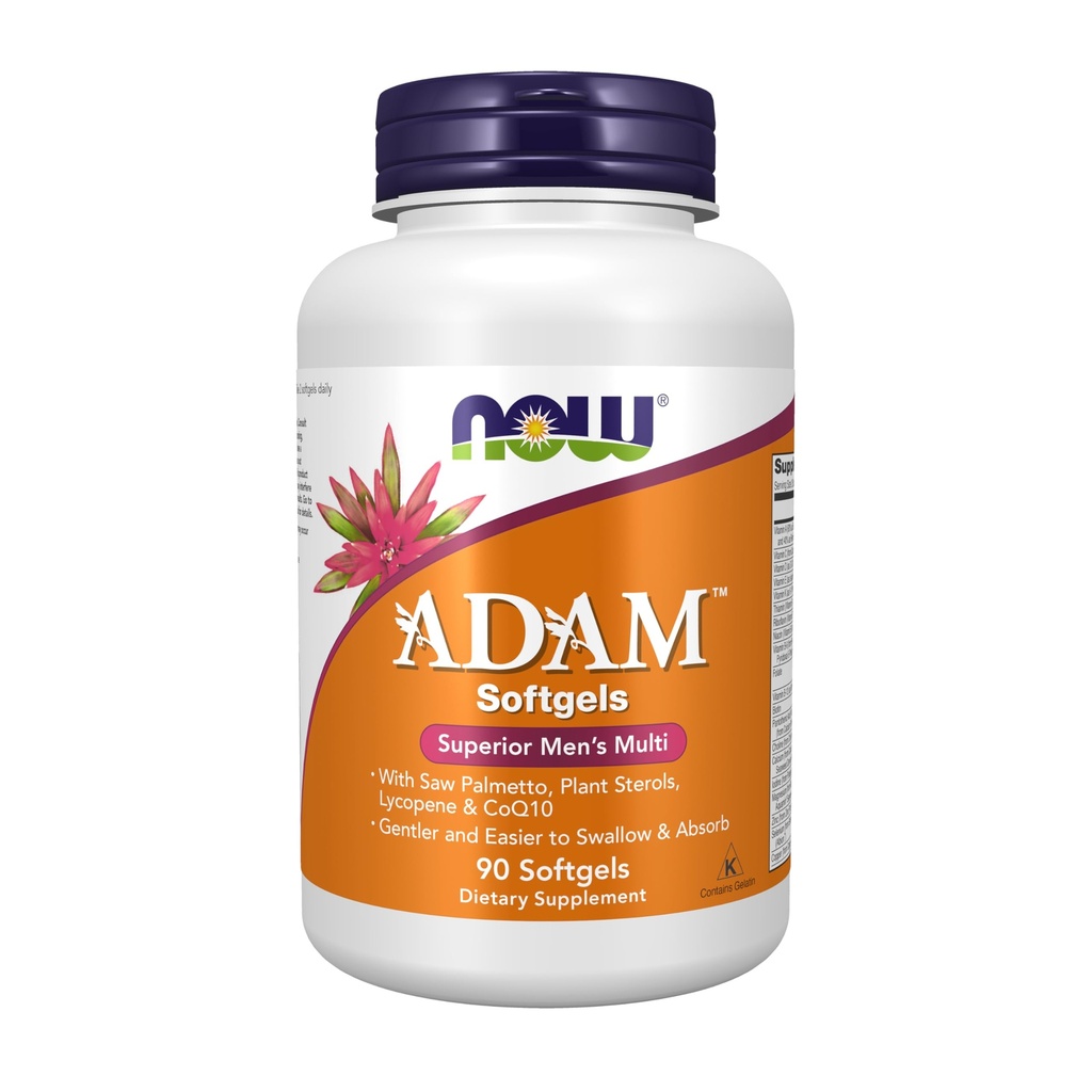 JETZT Ergänzungen, ADAMTM Men's Multivitamin mit Saw Palmetto, Plant Sterols, Lycopin & CoQ10, 90 Softgels