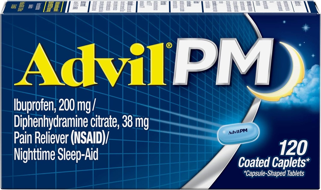 Advil PM Caplets 120 ea (Pack mit 3)