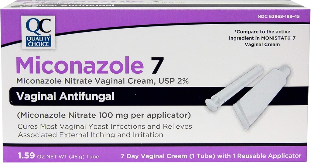 Qualität Wahl Miconazol Nitrat 2% 7 Tage Vaginal Antifungal Creme, 1.59 Unzen (45g)