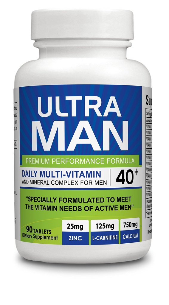 Ultra Man - Multi-Vitamins 90 Tabletten - Premium Performance Formel 100% natürlich - Multivitamine für Mann - Nahrungsergänzung