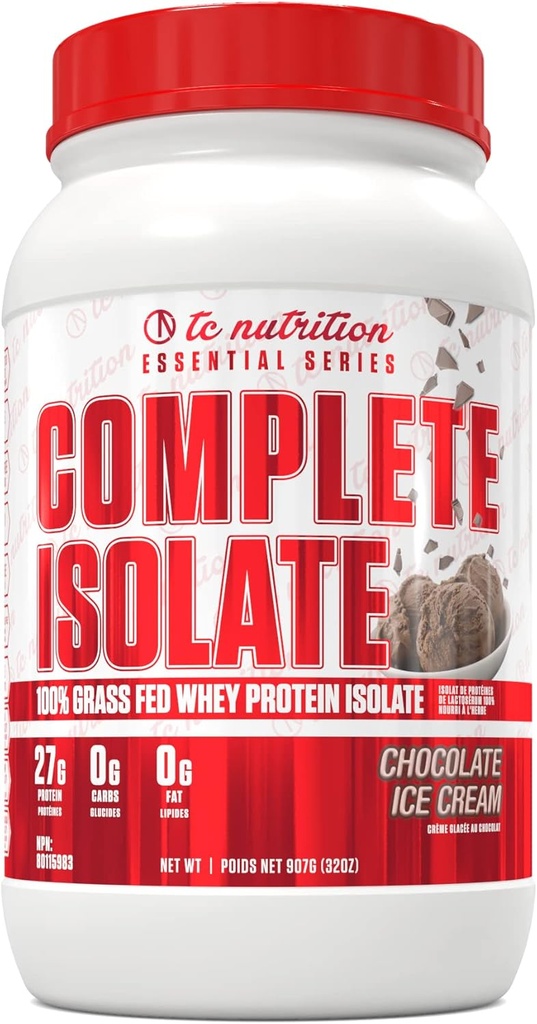 Komplettes Isolate Gras Fed Whey Protein Isolate Powder - Zero Carbs oder Fat, Whey Protein Powder für Muskelwachstum & Recovery, Non-GMO Whey Isolate Protein Powder - Chocolate Ice Cream, 29 serv (2lb)