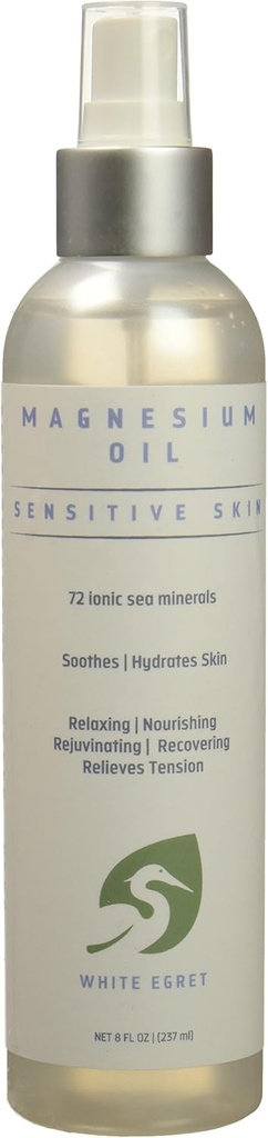 White Egret | Topical Magnesium Spray für Damen - 8 fl oz Topical Relaxation Elixir mit Floral Serenity - Nourish Your Skin, Relieve Tension, and Unwind Natural