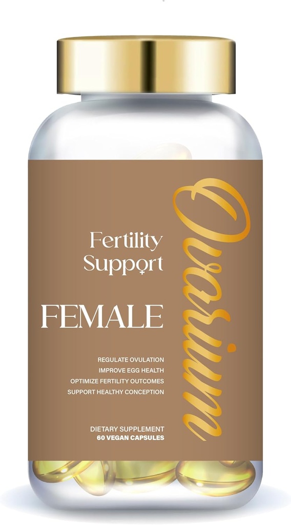 Ovarium® Fertility Support Supplement - Weibliche Mischung - Vegan Multivitamin w/Black Tea Extract, DHA, Omega-3, Chasteberry, & Folate - Unterstützt gesunde Empfängnis und verbessert die Eiergesundheit (60 Kapseln)