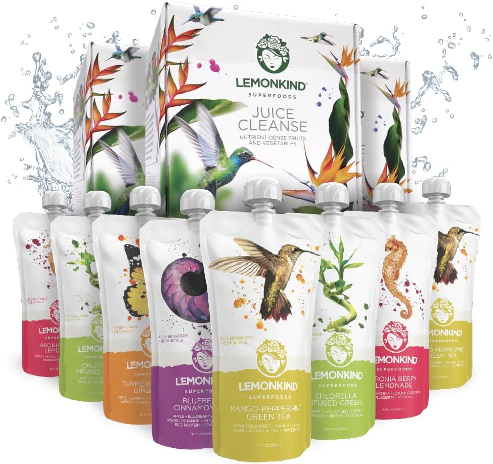 LEMONKIND 3-Day CORE Nährstoff-Dense Cleanse: Detox, Boost Energy, Gewicht verwalten, Bad Habits brechen - Plant-Based, Non-GMO, Gluten-Free, Pressed, No Concentrates - 24 Säfte.
