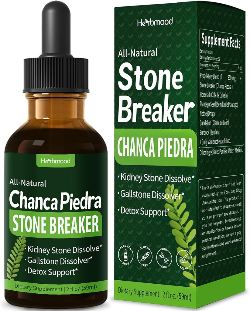 Chanca Piedra Steinbrecher Tropfen für Nierensteine & Gallenstein-Lösungsmittel, Pferdeschwanz-Extrakt Kidney Cleanse Detox & Repair, Gotas de Cola de Caballo y ChancaPiedra para Los Riñones. 2 Unze