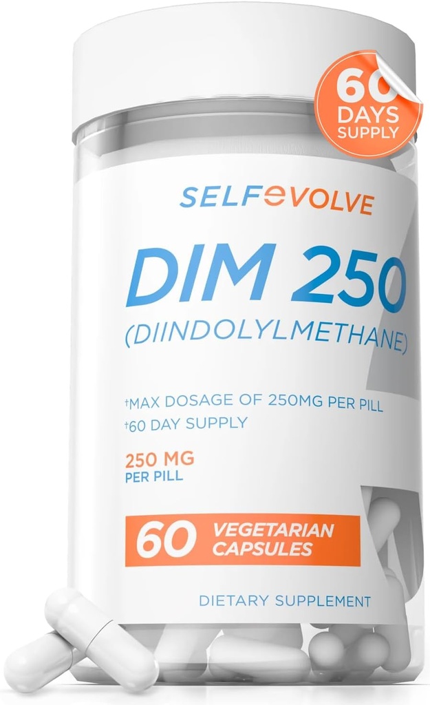 DIM Ergänzung 250 mg mit BioPerine, Estrogen Balance & Hormon Balance für Frauen & Männer, Menopause Ergänzungen für Frauen, Antioxidans Unterstützung, Vegan Kapseln, 60 Ct, 2 Monate Versorgung
