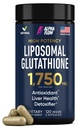 Liposomale Glutathion-Ergänzung 1000MG + 750MG- Glutathion Liposomal mit VIT C + Phospholipid Antioxidant Complex - Leberentgiftungs- und Immununterstützungsergänzung - 120 Kapseln - Pulver- und Fett Alternative