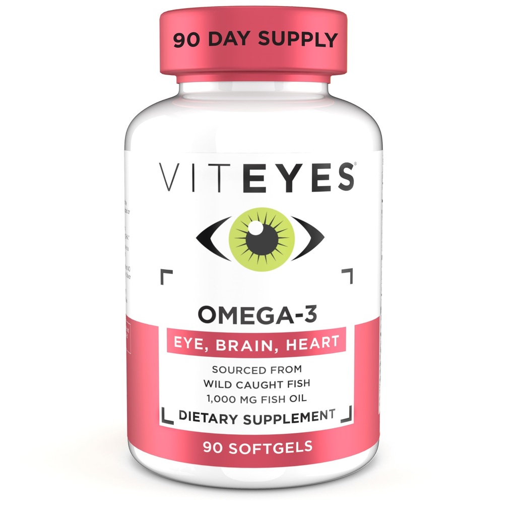 Viteyes Omega-3 Vision Health Supplement, EPA & DHA Rich Dietary Supplement, 90 Softgels
