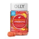OLLY Probiotic + Prebiotic Gummy, Digestive Support and Gut Health, 500 Millionen CFUs, Fiber, Adult Chewable Supplement für Männer und Frauen, Peach, 60 Day Supply - 60 Count