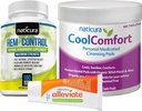 Bundle - Alleviate Natural Hemorrhoid Relief Salbe, Hem-Control Natural Hemorrhoid Supplement (180 Count) und CoolComfort Personal Cleansing Pads (100 Count) - All-Natural, Fast Acting