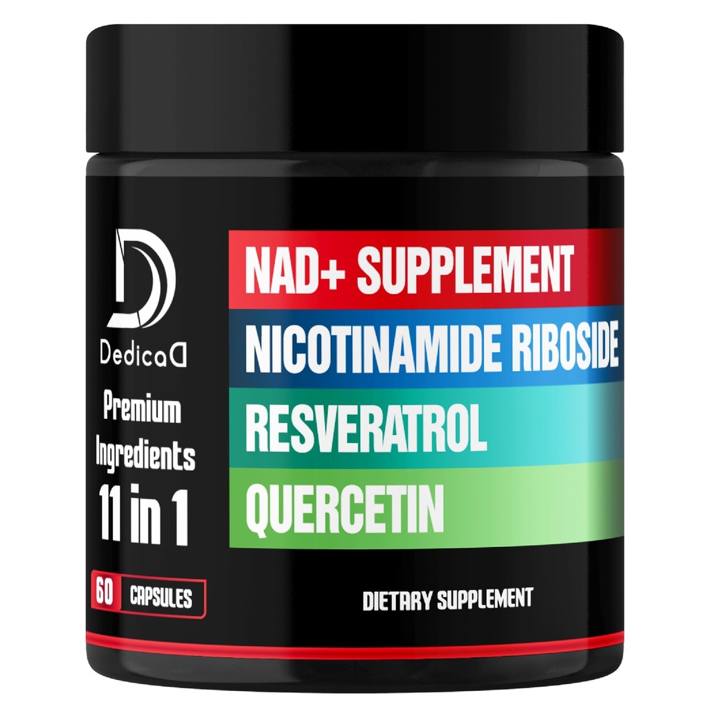 11in1 NAD Ergänzung mit Nicotinamid Riboside, Quercetin, Resveratrol und 8 Mehr - 2 Monate Versorgung
