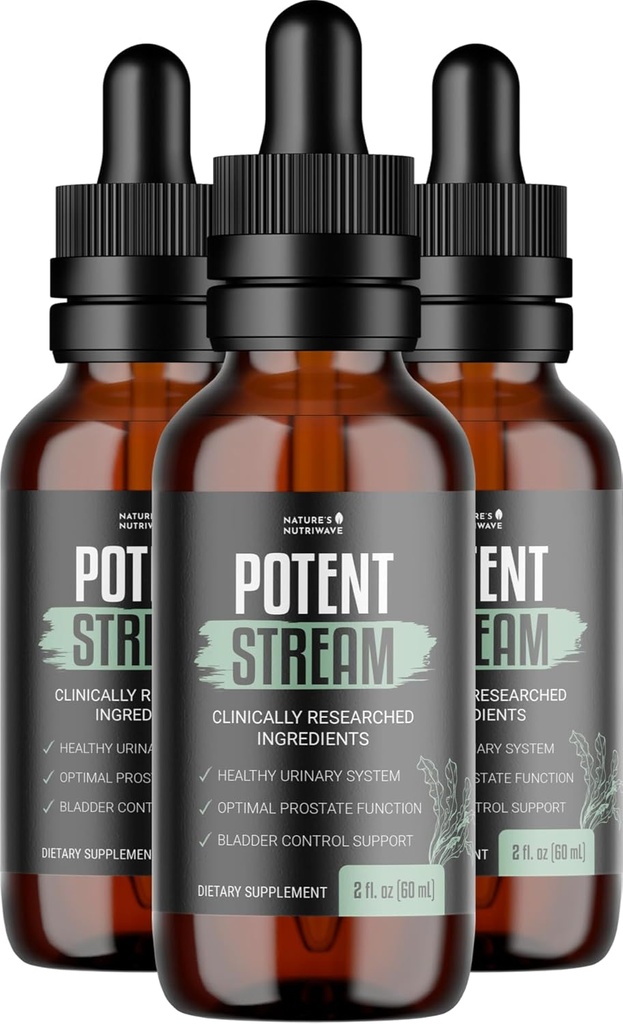 PotentStream Drops - Original Formel, Natürliche Ergänzung mit Pflanzenextrakten | 100% natürlich, Made in USA, 3 Monat Versorgung