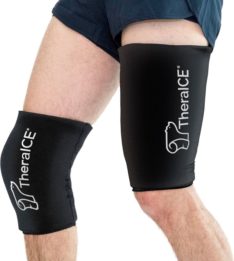 TheraICE Knee Ice Pack Wrap Kompressionshülle für Verletzungen, Wiederverwendbare Gel Cold Packs Brace Auch für Elbow, Knöchel & Kalb - Flexible Kalte Wrap Erholung für Meniskus, ACL, MCL Schmerzlinderung (XL)