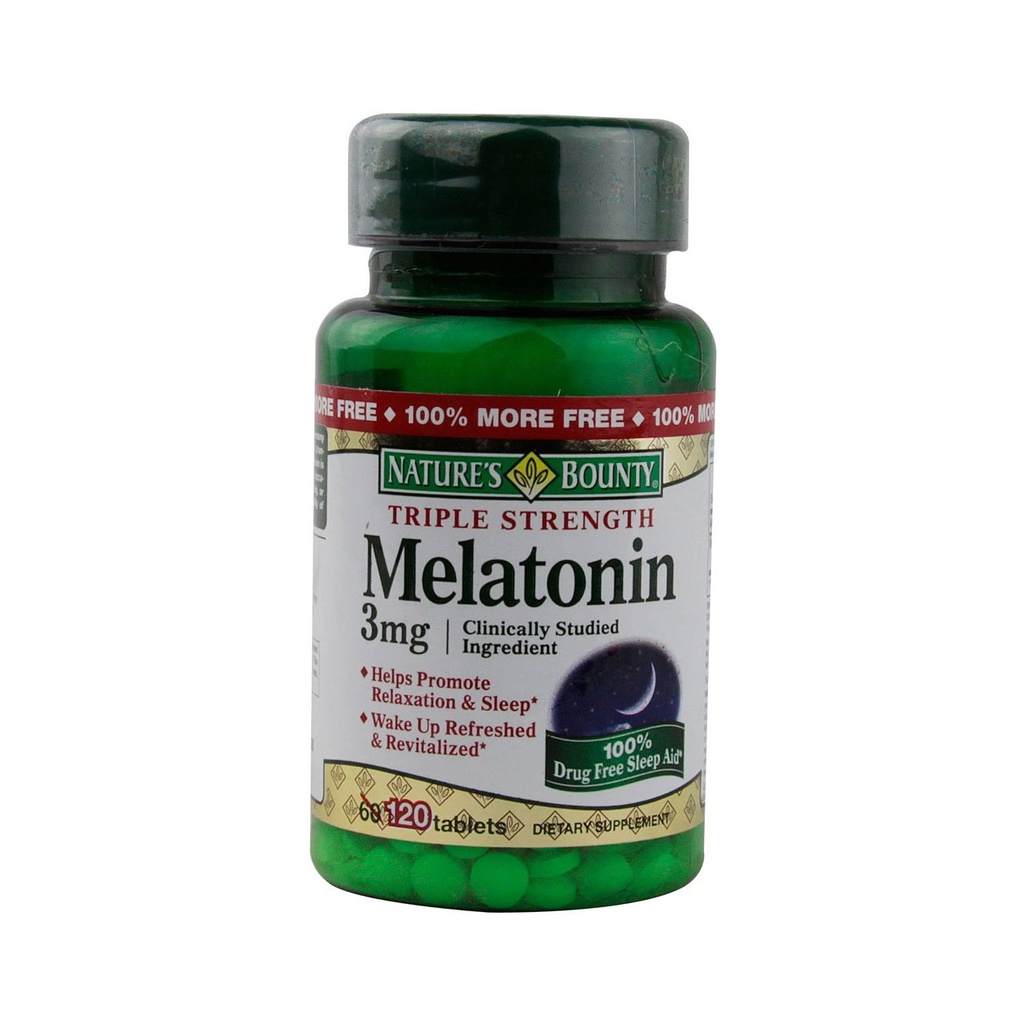 Nature's Bounty Melatonin 3 mg Tabletten 120 Tabletten (Packs von 4)