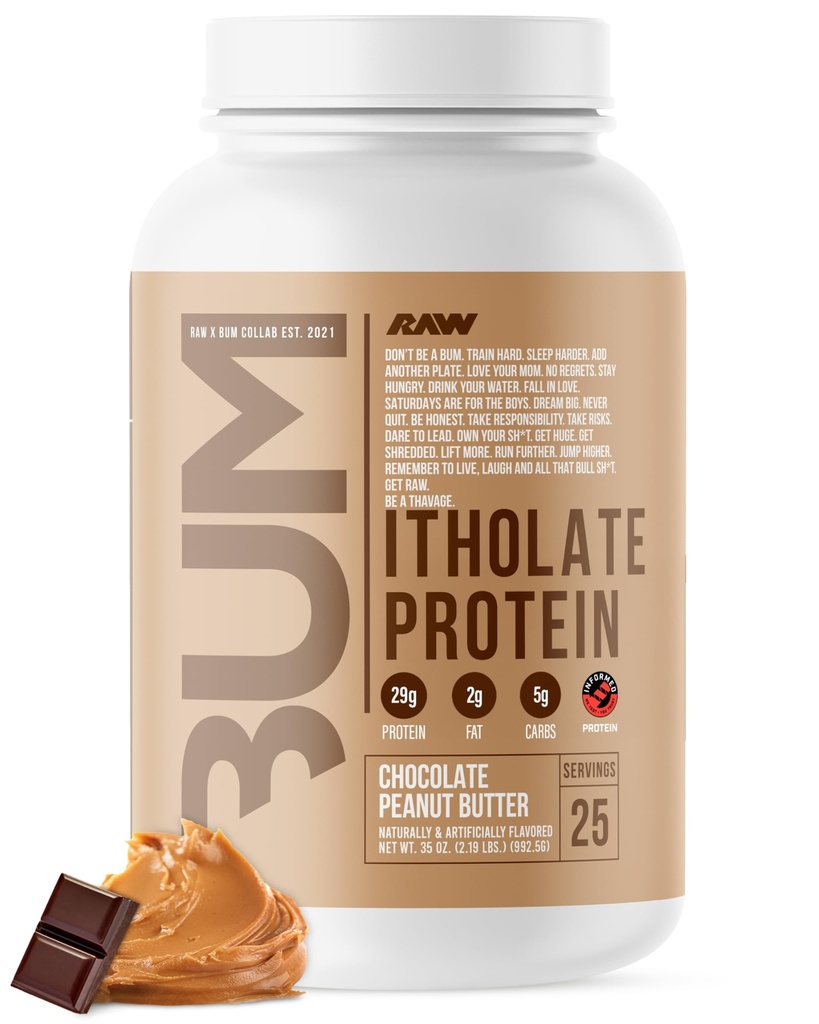 RAW Whey Isolieren Sie Proteinpulver, Schokoladen-Peanut Butter (CBUM Itholate) - 100% Grass-Fed Sporternährungspulver für Muskelwachstum & Erholung - Low-Fat, Low Carb, Natürlich aromatisiert - 25 Portionen