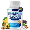 Magnesium Glycinate 500mg Magnesium Supplement - Chelat für hohe Absorption und Bioverfügbarkeit Unterstützung Schlaf, Muskeln, Knochen, Krebse, Erholung & Energie, Vegan Non-GMO 90 Kapseln