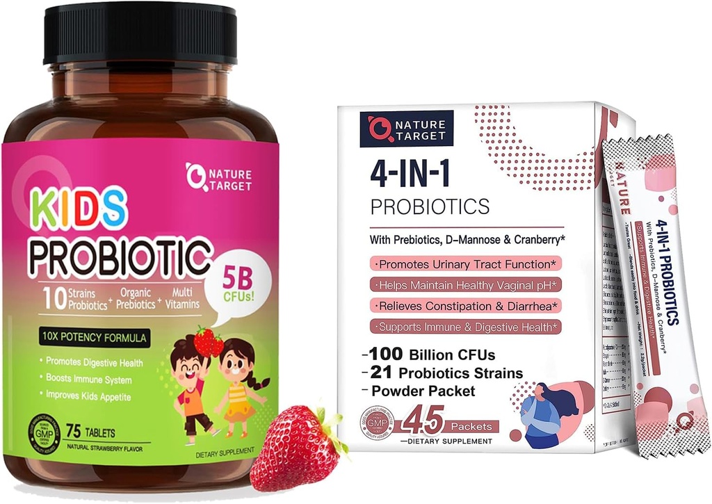 NATURE TARGET Probiotics-for-Frauen + Kinder Probiotic Chewable