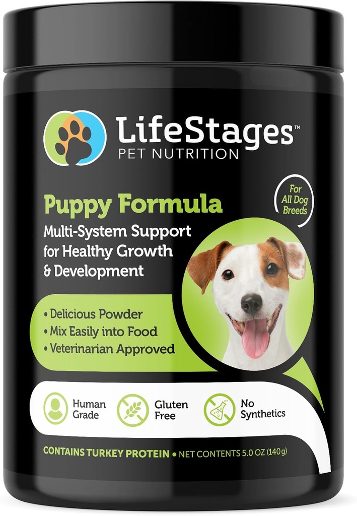 Stufe 1: Welpen Formel 0-3 Jahre für Hundegewicht Gewinn, Muskel & Gelenk Entwicklung, Gesunde Haut & Coat | Omega 3 & 6, Spirulina, Vitamin B6 & Probiotics - Vet zugelassen