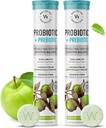 WELLBEING NUTRITION Daily Probiotic + Prebiotic| Plant Based |18 Billion CFU, 6 Strains für Männer und Frauen mit Bio Prebiotic Fiber for Digestion, Gut Health, Metabolism | 42 Effervescent Tabs