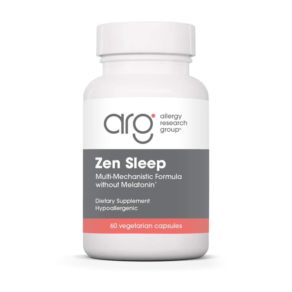 Allergy Research Group Zen Sleep - GABA L-Theanine Schlafergänzung für Erwachsene mit P5P, 5-HTP und Vitamin B6, Natürliche Hilfe für Ruhe, Restful REM - 60 Vegetarische Kapseln