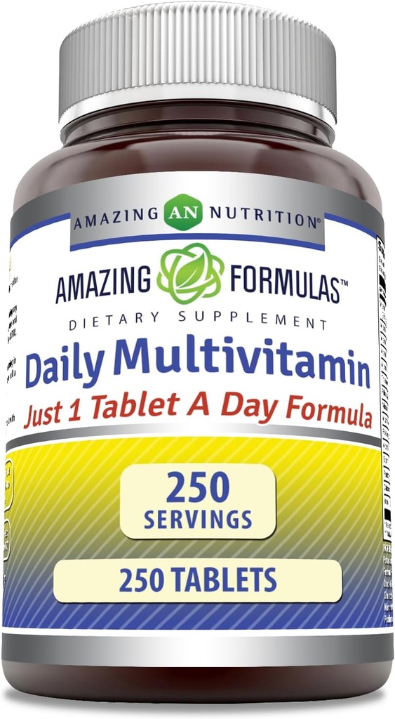 Erstaunliche Formeln Tägliche Multivitamin-Tabletten (Non-GMO) - Nur 1 Tablets A Day Formula A Complete Multivitamin to Support Cardiovascular Health, Immune Functions, Visual Functions & More* (250 Count)