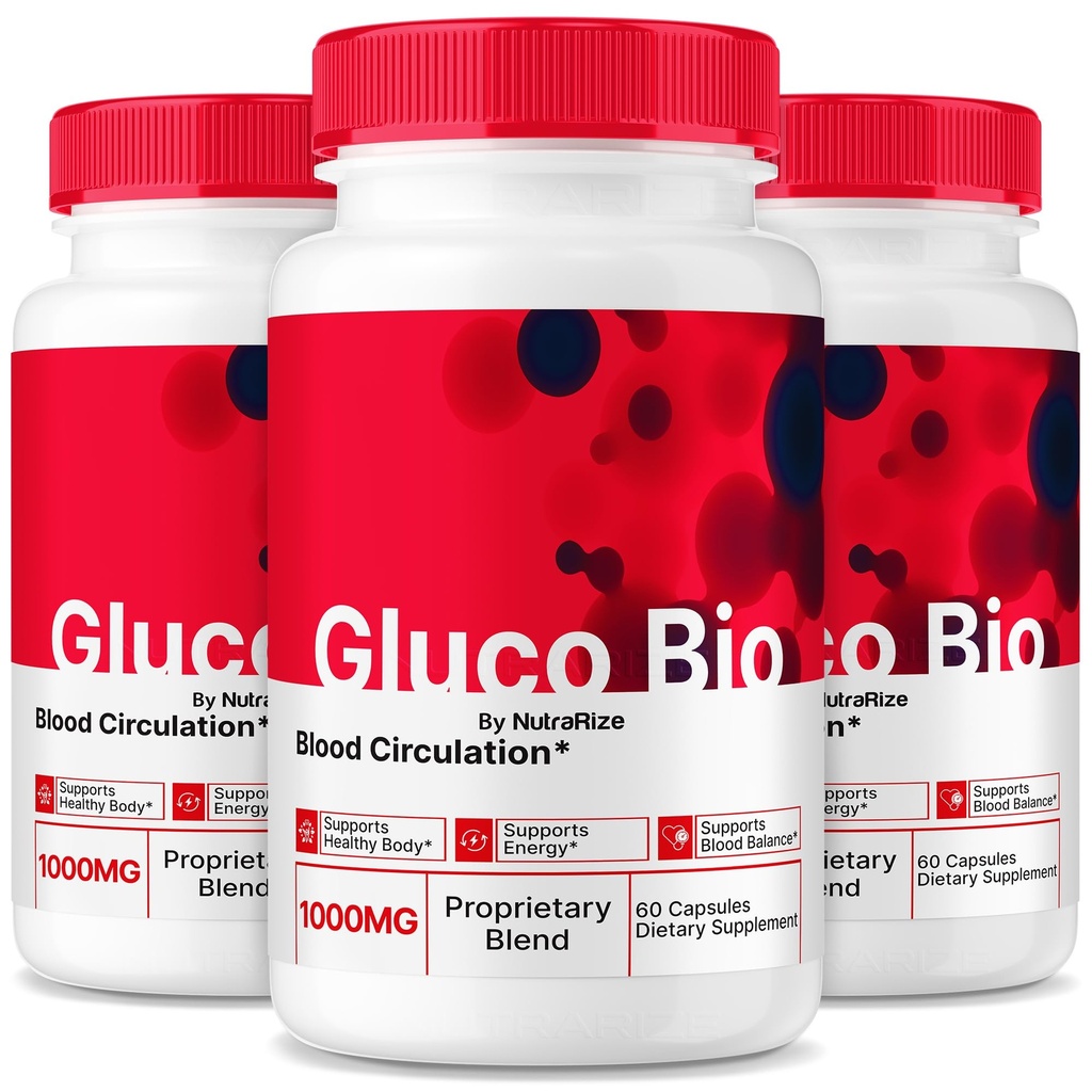 (3 Pack) GlucoBio Kapseln, offizielle Gluco Bio-Ergänzung, Alle natürlichen Formel zu unterstützen Gesamtgesundheit und Wellness, Premium Vitamin Pillen, GlucoBio Bewertungen (180 Kapseln)