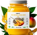 Sea Moss Gel mit gemahlenen Chia Seeds, Sea Moss Gel Organic Raw – Natural Iodine Source, Omega-3, Immune & Digestive Support, Vegan Superfood, Mango Ananas Flavor, Made in USA, 16 oz