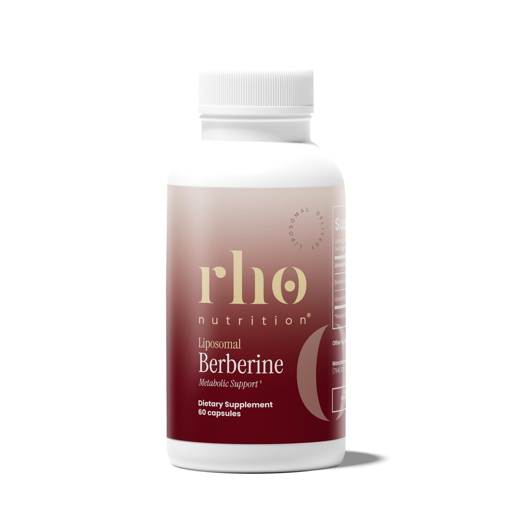 Rho Nutrition Liposomal Berberine Kapseln - Ultra High Absorption Supplement - Unterstützt Immunfunktion, Gut Gesundheit und Stoffwechsel und Herz-Kreislauf Gesundheit (60 Kapseln)