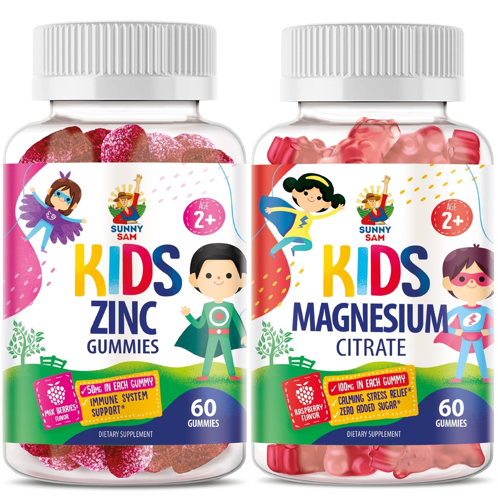 SUNNY SAM Zink Kaugummi & Magnesium Gummi für Kinder