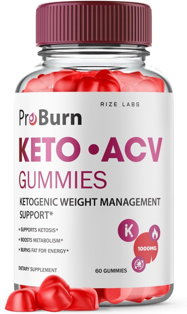 rize labs - Pro Burn Keto ACV Gummis, Advanced Weight Loss Support, All Natural Apple Cider Supplement (60 Gummis)