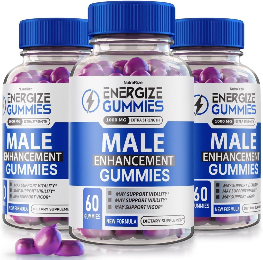 (3 Pack) Energize Gummies - Energize Gummies für Männer, Energize Gummies männlich, Beilage zu fördern Gesamtgesundheit und Wohlbefinden, verwendet, um einen gesunden und aktiven Lebensstil (180 Gummi)