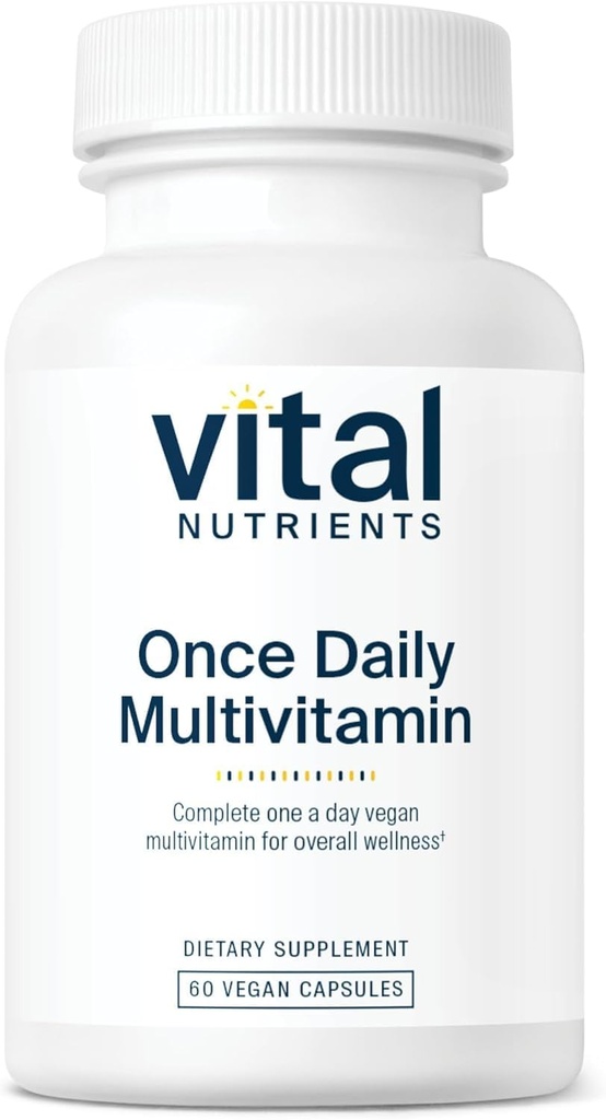 Vital Nutrients Once Daily Multivitamin - Vegan Multi for Women & Men - Allergen-Free - 19 Essential Vitamins + Antioxidants for Eye and Heart Health - Gluten, Dairy & Soy-Free - 60 Capsules