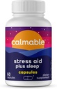 Stress Relief Aid Plus Schlaf-Unterstützung - De-Stress, Relax and Sleep Better - Vegan - mit Melatonin, Ashwagandha und L Theanine - Anti Stress-Unterstützung Vitamin Nahrungsergänzung - 60 Kapseln