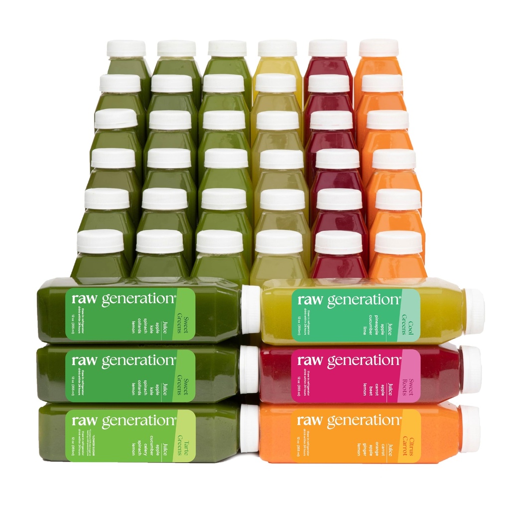 Raw Generation Skinny Juice Cleanse (7-Day) - Best Juice Cleanse for Detox and Weight Loss | Reduced Bloating & Increased Energy | 100% Raw & Cold-Pressed Juices