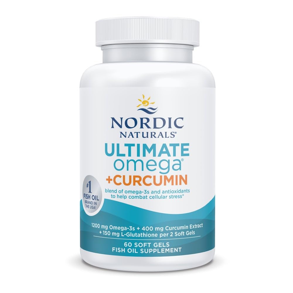 Nordic Naturals Omega Curcumin, Zitrone - 60 Soft Gels - 1200 mg Omega-3 + 400 mg Optimiertes Curcumin - Kämpfen Cellular Stress - Nicht-GMO - 30 Servierungen