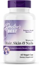 Doctor's Best Womens Hair, Skin & Nails mit OptiMSM + KeraGLO, Umfassende Beauty-Unterstützung, Non-GMO, Gluten Free 60 Veggie Caps