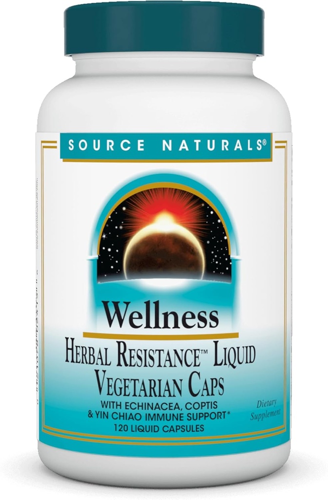 Quelle Naturals Wellness Kräuterresistenz - Echinacea, Coptis & Yin Chiao Immununterstützung* - 120 Kapseln