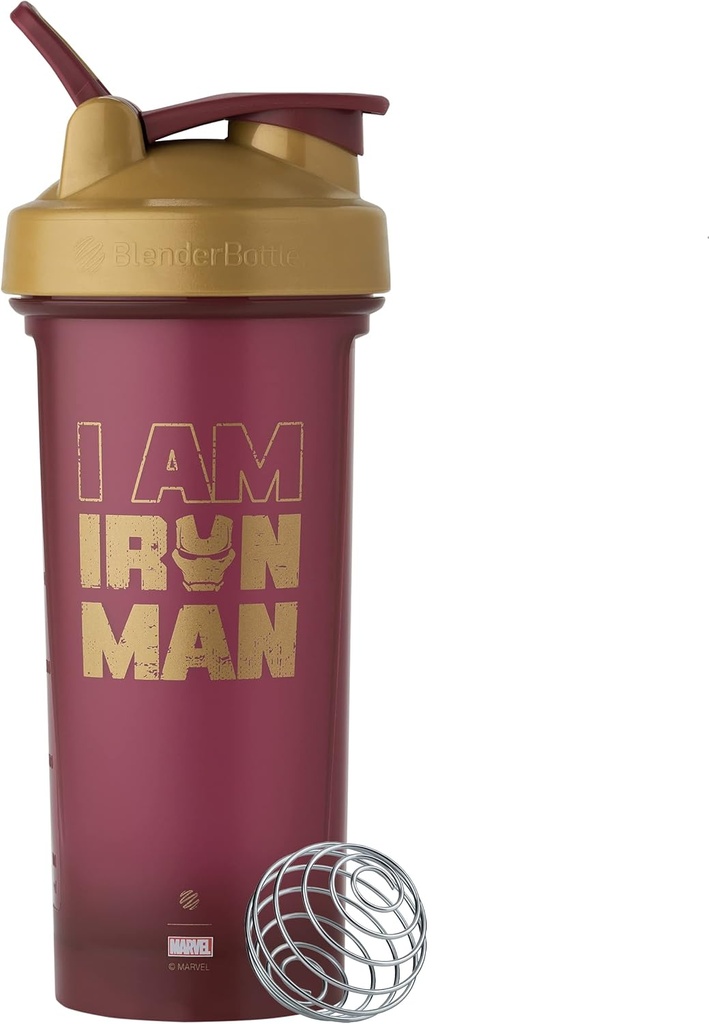 BlenderBottle Marvel Classic V2 Shaker Bottle Perfekt für Protein Shakes und Pre Workout, 28-Ounce, Iron Man
