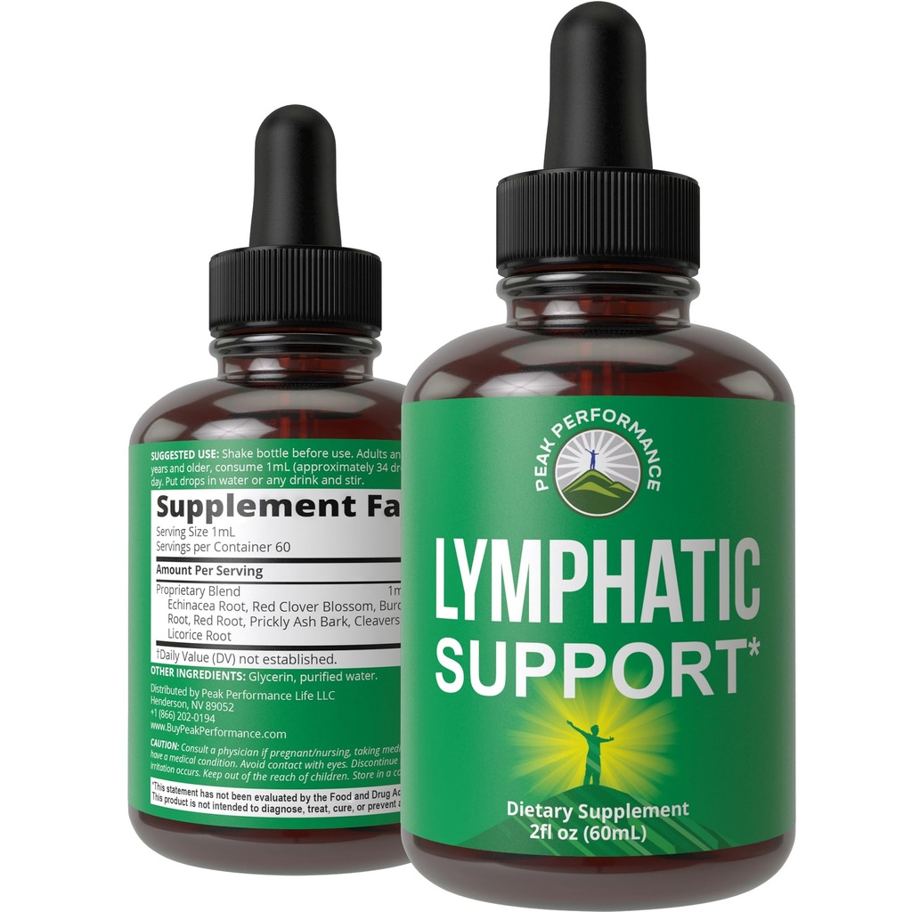Lymphatic Drainage Drops. Sugar Free 7-in-1 Lymphe Detox und saubere Unterstützung. Vegan Ergänzung mit Echinacea, Red Clover Blossom, Burdock Root, Cleavers Herb, Licorice Root, und mehr!